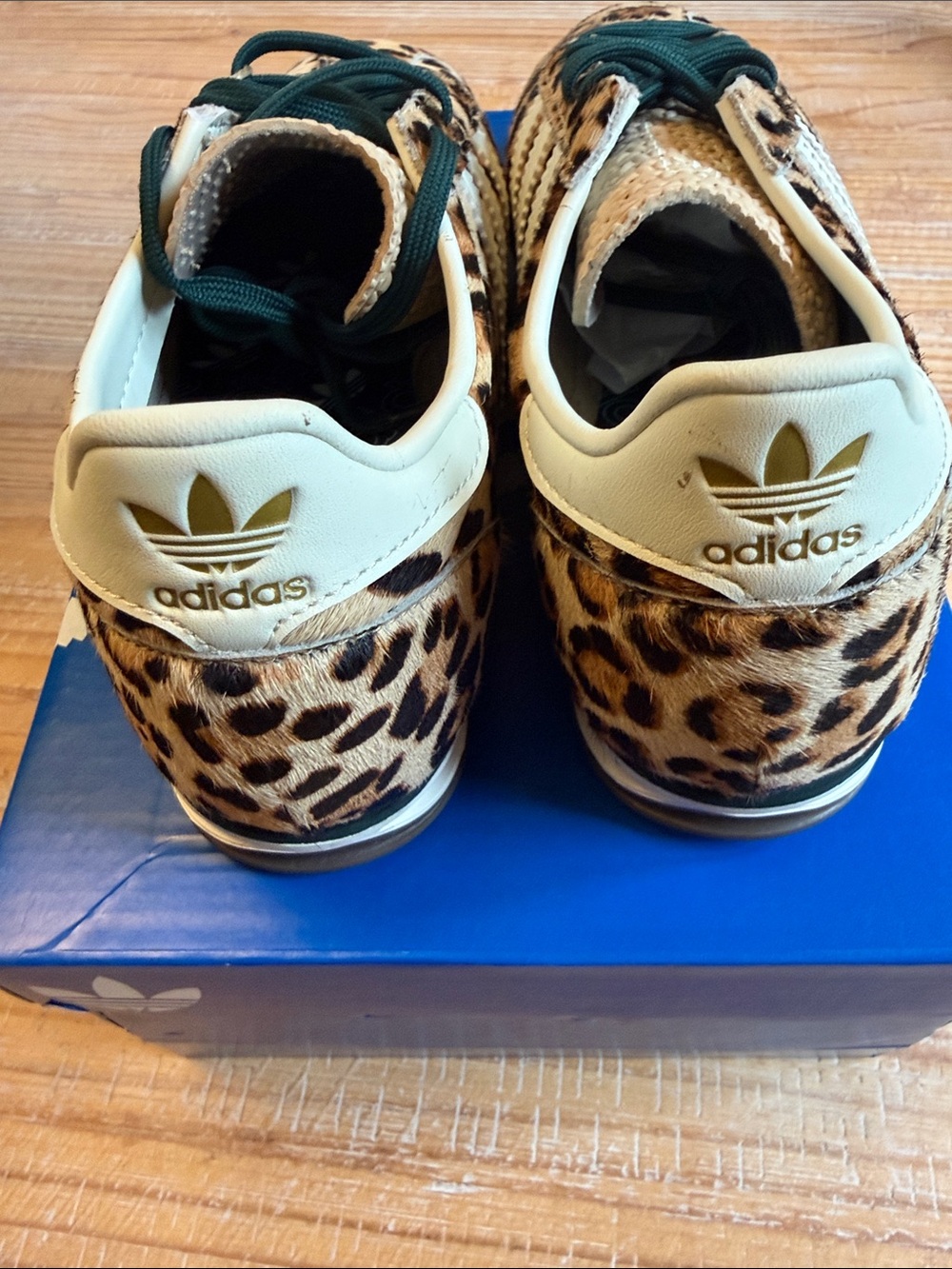 adidas original SL 72 Women’s Leopard Print Sneakers in Cream & Brown - Picture 4 of 8